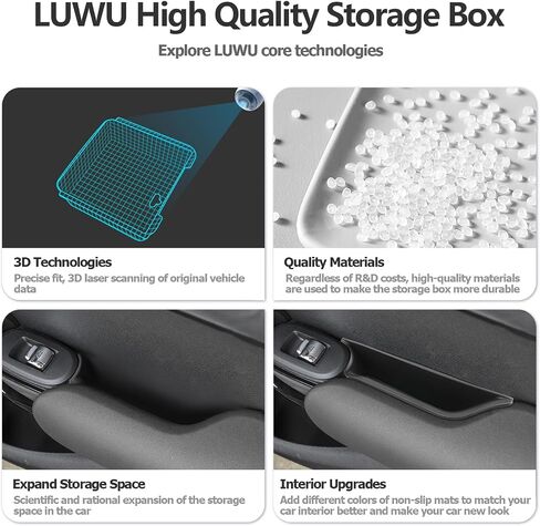 for 2025 2024 Mini Cooper F56 Organizer Mini Cooper F56 Front Door Side Storage Box Door Side Organizer Grab Tray 2015-2025 Mini Cooper Armrest Phone Container Mini Cooper Countryman Accessories 2PCS in Saudi Arabia