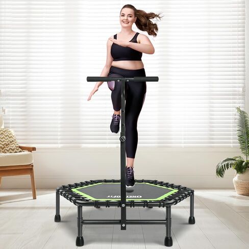 ترامبولين من ONETWOFIT مقاس 42 بوصة/45 بوصة للبالغين، ترامبولين صغير صامت للتمارين الداخلية والترامبولين بنجي ريبوندر in Saudi Arabia