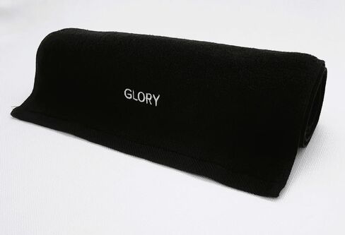 منشفة Glory Gym - 100% قطن عضوي - ناعمة وذات قدرة على الامتصاص للصالة الرياضية واليوجا والسبا، الأبعاد (29.52 × 13.78 بوصة) 570 جرامًا لكل متر مربع (أسود) in Kuwait