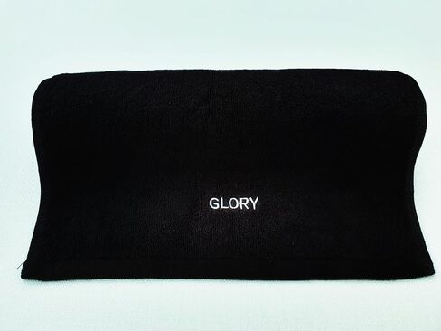 منشفة Glory Gym - 100% قطن عضوي - ناعمة وذات قدرة على الامتصاص للصالة الرياضية واليوجا والسبا، الأبعاد (29.52 × 13.78 بوصة) 570 جرامًا لكل متر مربع (أسود) in Kuwait