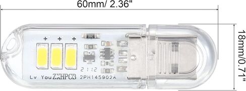 مصباح LED USB صغير 3000-3200K من PATIKIL، 4 عبوات 0.5 وات وحدة إضاءة LED ليلية محمولة تعمل باللمس وحدة مصباح نحيفة للتخييم ولوحة مفاتيح الكمبيوتر المحمول، ضوء أبيض دافئ in Kuwait