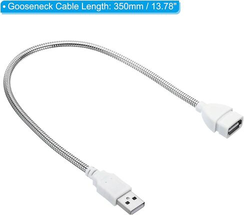 PATIKIL USB Night Lights, 2Pcs 2W 8 Lamp Beads LED Light Stick with 35cm Male to Female Flexible Gooseneck Cable for Indoor Outdoor, White & Warm in Saudi Arabia