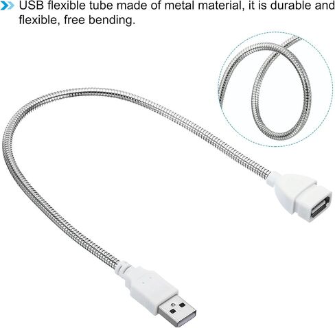PATIKIL USB Night Lights, 2Pcs 2W 8 Lamp Beads LED Light Stick with 35cm Male to Female Flexible Gooseneck Cable for Indoor Outdoor, White & Warm in Saudi Arabia