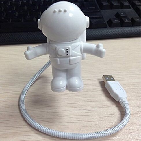 رائد فضاء رائد فضاء USB صغير LED ضوء ليلي أبيض قابل للتعديل لقراءة الكمبيوتر الشخصي in Kuwait