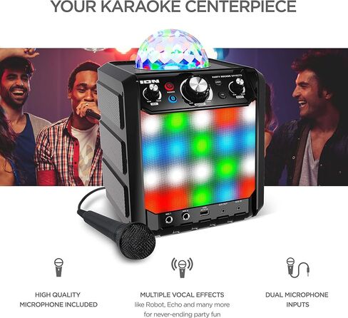 تأثيرات ION Party Rocker - جهاز مكبر صوت بلوتوث محمول مع ميكروفون كاريوكي، تشغيل البطارية وطاقة 40 وات in Kuwait