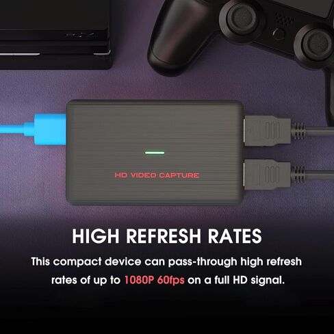 USB 3.0 HDMI HD لعبة بطاقة التقاط الفيديو 1080P 60FPS لعبة مسجل صندوق جهاز البث المباشر لنظام التشغيل Windows Linux OS X Xbox 360، Wii U، PC in Kuwait