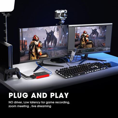 USB 3.0 HDMI HD لعبة بطاقة التقاط الفيديو 1080P 60FPS لعبة مسجل صندوق جهاز البث المباشر لنظام التشغيل Windows Linux OS X Xbox 360، Wii U، PC in Kuwait