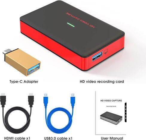 USB 3.0 HDMI HD لعبة بطاقة التقاط الفيديو 1080P 60FPS لعبة مسجل صندوق جهاز البث المباشر لنظام التشغيل Windows Linux OS X Xbox 360، Wii U، PC in Kuwait