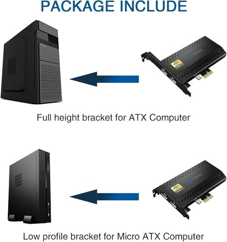 بطاقة التقاط داخلية، بطاقة التقاط PCIe، بث وتسجيل بدقة 4K60 مع زمن وصول منخفض للغاية، تعمل مع PS4، PS5، Xbox، في OBS، YouTube، لأجهزة الكمبيوتر التي تعمل بنظام Windows in Kuwait