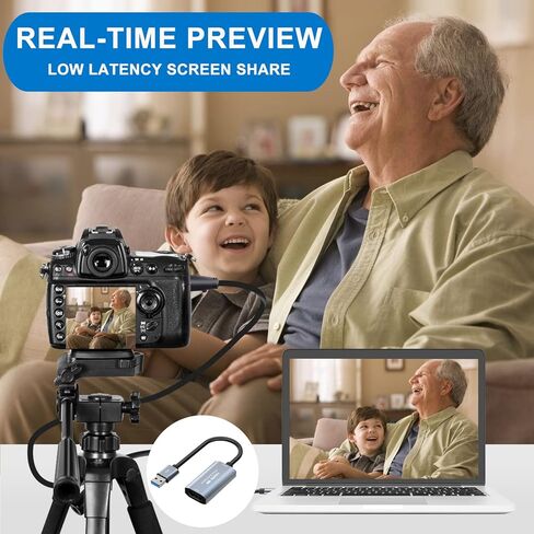 بطاقة التقاط فيديو Guermok، بطاقة وصلة كاميرا 4K HDMI إلى USB 3.0، جهاز التقاط فيديو كامل 1080P60FPS لتدفق الألعاب، لنظام ipad Mac OS Windows PS4 PS5، Steam Switch Xbox1 in Kuwait