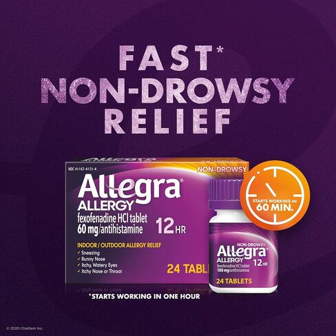 Allegra Adult Non-Drowsy Antihistamine Tablets for 12-Hour Allergy Relief, 60 mg, 24 Count in Saudi Arabia