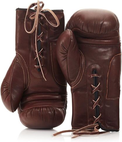 Modest Vintage Player Retro Heritage Brown Leather Boxing Gloves (Lace-Up) in Saudi Arabia