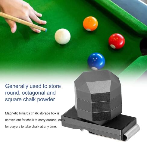 حامل طباشير البلياردو من Asixxsix، حامل طباشير مغناطيسي للجيب، مشبك حزام سنوكر مغناطيسي من الألومنيوم مع صندوق طباشير وصفائح حديدية محمولة، حامل طباشير البلياردو، ملحقات البلياردو in Kuwait