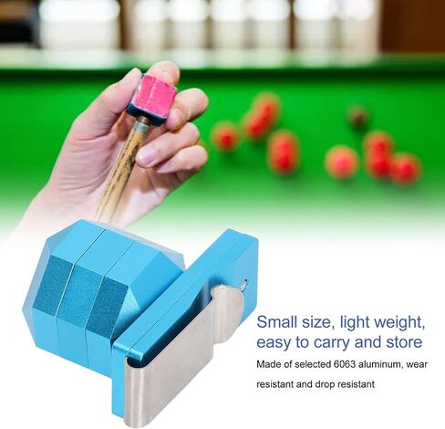 Asixxsix Pool Billiard Cue Chalk Holder, Pocket Pool Magnetic Chalk Holder Aluminium Magnetic Snooker Belt Clip with Chalk Box and Iron Sheet Portable Billiard Chalk Holder Billiard Accessories in Saudi Arabia