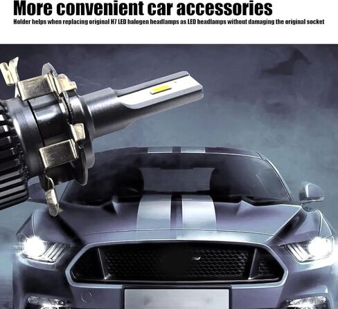 2 PCS Car Led Light Fixed Card Holder, H7 Bulb Adapter Buckle Base, Automotive Fasten Accessories, Suitable for Volkswagen/Mercedes-Benz/Audi/BMW/Buick/Hyundai/Nissan/Saab 102 (Silver) in Saudi Arabia