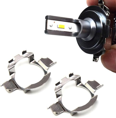 2 PCS Car Led Light Fixed Card Holder, H7 Bulb Adapter Buckle Base, Automotive Fasten Accessories, Suitable for Volkswagen/Mercedes-Benz/Audi/BMW/Buick/Hyundai/Nissan/Saab 102 (Silver) in Saudi Arabia