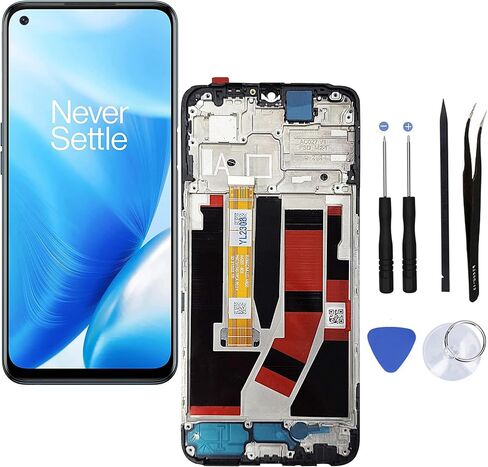 استبدال مجموعة شاشة LCD تعمل باللمس لجهاز Oneplus Nord N300 5G 6.56 بوصة شاشة LCD محول رقمي لشاشة تعمل باللمس أسود (مع إطار) in Kuwait