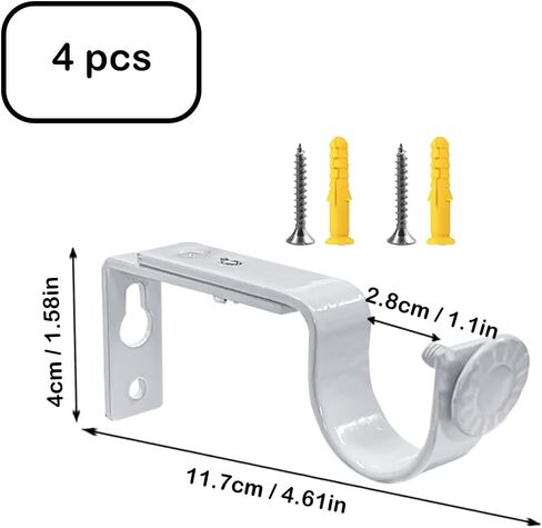 ستارة قضيب بين قوسين 4 حزمة الثقيلة قابل للتعديل ستارة قضيب روماني حامل للتمديد ستارة قضيب السنانير ستارة جدار قوس الشماعات قضيب الستارة شنقا بين قوسين (قضيب واحد أسود) in Kuwait