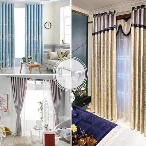 ستارة قضيب بين قوسين 4 حزمة الثقيلة قابل للتعديل ستارة قضيب روماني حامل للتمديد ستارة قضيب السنانير ستارة جدار قوس الشماعات قضيب الستارة شنقا بين قوسين (قضيب واحد أسود) in Kuwait