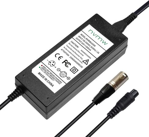 شاحن سكوتر كهربائي 24 فولت 2 أمبير مناسب لـ Razor Go Elite Traveler Plus HD US، Ezip Mountain Trailz Jazzy مقعد كهربائي برايد موبيليتي 3 دبوس موصل XLR وشاحن بطارية قابس طيران 0.47 in Kuwait