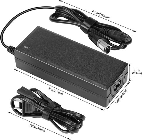 شاحن سكوتر كهربائي 24 فولت 2 أمبير مناسب لـ Razor Go Elite Traveler Plus HD US، Ezip Mountain Trailz Jazzy مقعد كهربائي برايد موبيليتي 3 دبوس موصل XLR وشاحن بطارية قابس طيران 0.47 in Kuwait