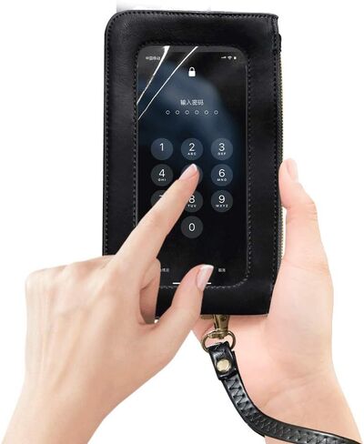 محفظة هاتف نسائية من Hojaster، حقيبة كروس خفيفة الوزن تعمل باللمس وحقيبة هاتف معصم لهاتف iPhone 11 Pro Max Xs Max 8 Plus، Samsung Galaxy A50 A51 A20 S10 S9 Plus S20 Plus Note 9 (أسود) in Saudi Arabia