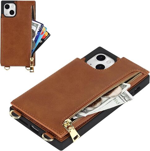 حافظة هاتف Jaorty لهاتف iPhone 14 Plus مع حامل بطاقة للنساء والرجال، وحافظات iPhone 14 Plus مع حزام حبل للفتيات، حافظة جلدية PU مضادة للفقد لهاتف iPhone 14 Plus 6.7 بوصة، ذهبي in Saudi Arabia