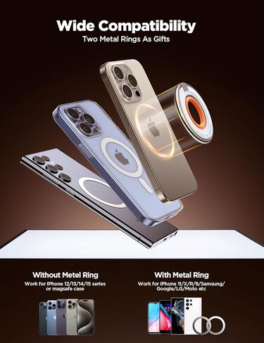 JOYROOM for Magsafe Phone Grip Holder Kickstand Magnetic Phone Ring Holder Stand for Magsafe Phone Ring Camera Snap for iPhone 15 14 13 12/Pro/Max/Plus, All Smartphone,Kindle in Kuwait