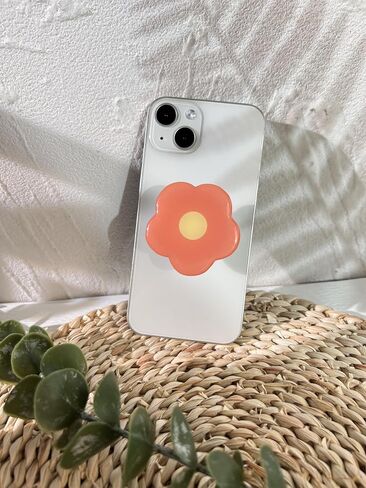 Cartoon Flowers Phone Grip Stand, Cute Clear Cell Phone Holder,Expandable Collapsible Cell Phone Accessory, Phone Charms Kindle Holder Support with Transparent Base in Kuwait