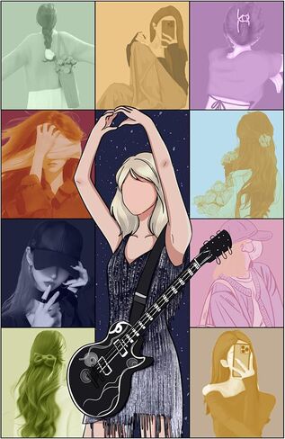 ملصق موسيقى نسائي للمراهقين، ملصقات ألبومات فنية جدارية، ملصق لعشاق الموسيقى، ملصق هدايا عيد الحب للفتيات للمراهقات in Kuwait