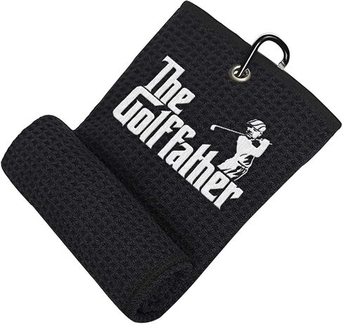 منشفة شانكر للجولف - منشفة جولف مطرزة بألياف دقيقة من The Golf Father Funny Joke، ثلاثية الطي، نسيج وافل للآباء، وعيد الأب، وأعياد الميلاد، والجد in Kuwait
