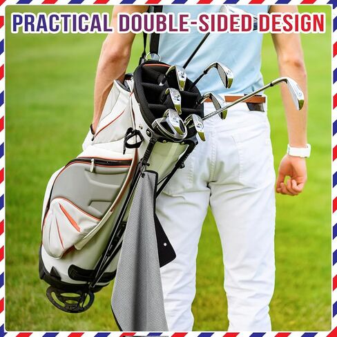 2 Pcs Wet and Dry Golf Towel 16 x 24 Inch 2 in 1 Trifold Golf Towels with Waterproof Inner Barrier Heavy Duty Clip for Men in Saudi Arabia