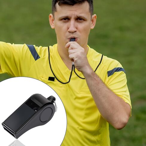 صفارة Reffing، 3 عبوات من البلاستيك ABS صفارة رياضية مع حبل، صفارة صوت عالية وواضحة للأطفال والكبار والمسؤولين عن تدريب الحكام والمعلمين، باللون الأسود in Kuwait