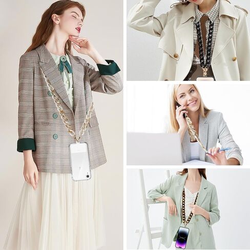 3 قطع حبل للهاتف الخلوي، سلسلة كروس للهاتف قابلة للفصل، حزام كتف أكريليك حزام سلسلة هاتف عالمي مع رقع حبل للهاتف متوافقة مع معظم حقائب الهواتف in Kuwait