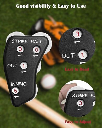 Umpire Indicator - Premium 4-Dial Baseball & Softball Umpire Clicker - Durable, Easy to Use Strike, Ball, Out, & Inning Counter - Perfect for Professional & Amateur Umpires in Kuwait