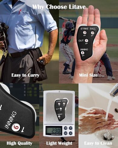 Umpire Indicator - Premium 4-Dial Baseball & Softball Umpire Clicker - Durable, Easy to Use Strike, Ball, Out, & Inning Counter - Perfect for Professional & Amateur Umpires in Kuwait