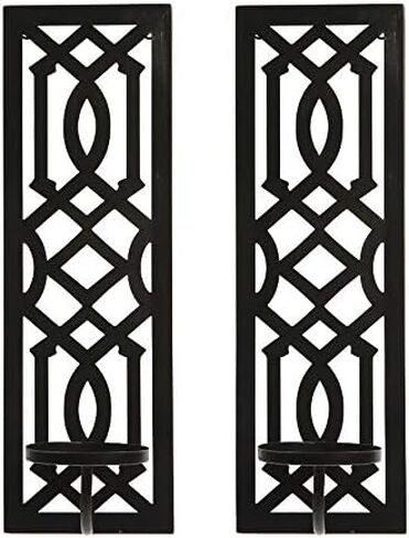 Hosley Set of 2 Oil Rubbed Bronze Metal Wall Sconce 16.5 Inch High - Your Choice of Colors/Design. Great Wall Decor Ideal Gift for Wedding Party Spa Home Decor O5 in Saudi Arabia