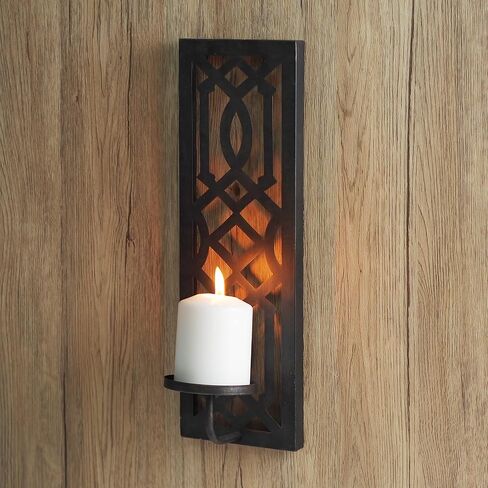 Hosley Set of 2 Oil Rubbed Bronze Metal Wall Sconce 16.5 Inch High - Your Choice of Colors/Design. Great Wall Decor Ideal Gift for Wedding Party Spa Home Decor O5 in Saudi Arabia