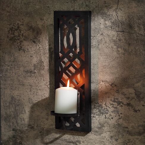 Hosley Set of 2 Oil Rubbed Bronze Metal Wall Sconce 16.5 Inch High - Your Choice of Colors/Design. Great Wall Decor Ideal Gift for Wedding Party Spa Home Decor O5 in Saudi Arabia