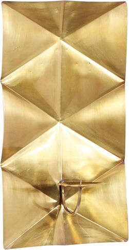 Deco 79 Stainless Steel Geometric Pillar Wall Sconce with Hammered Design, 10" x 6" x 18", Gold in Saudi Arabia