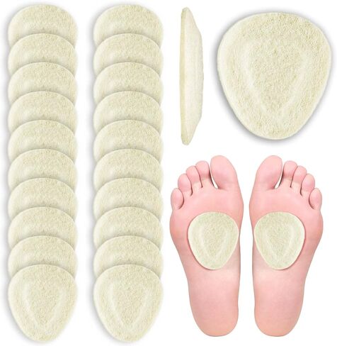 20 Pieces Metatarsal Felt Foot Pads Skived Cut Ball of Foot Cushions for Women Men Drop Shape Shoe Pads for Women Shoes Heel Insoles Forefoot Support Pain Relief 1/4 Inch Thick Off-White in Saudi Arabia