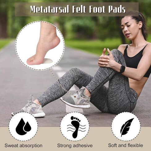 20 Pieces Metatarsal Felt Foot Pads Skived Cut Ball of Foot Cushions for Women Men Drop Shape Shoe Pads for Women Shoes Heel Insoles Forefoot Support Pain Relief 1/4 Inch Thick Off-White in Saudi Arabia
