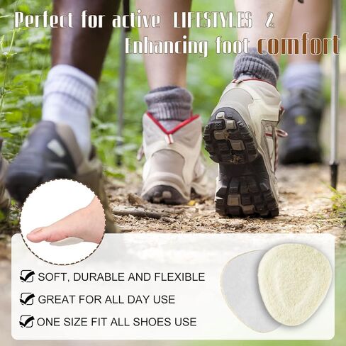20 Pieces Metatarsal Felt Foot Pads Skived Cut Ball of Foot Cushions for Women Men Drop Shape Shoe Pads for Women Shoes Heel Insoles Forefoot Support Pain Relief 1/4 Inch Thick Off-White in Saudi Arabia