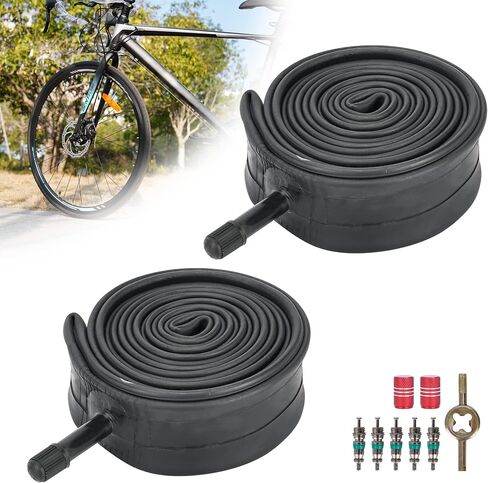 RUTU 27 x 1 3/8 Bike Tire Tubes(700 x 35-40 Tube),27 x 1.3/8 Inner Tube with 32mm Schrader Valve and Installation Accessories - Premium Heavy Butyl Inner Tube in Kuwait