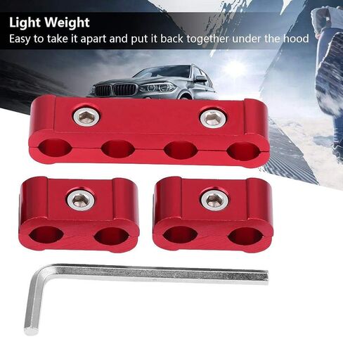 نول قابس شرارة السيارة، مقسم سلك المحرك، سبائك الألومنيوم، فاصل سلك توصيل الإشعال 8 مم 9 مم 10 مم 12 قطعة (أحمر) in Kuwait