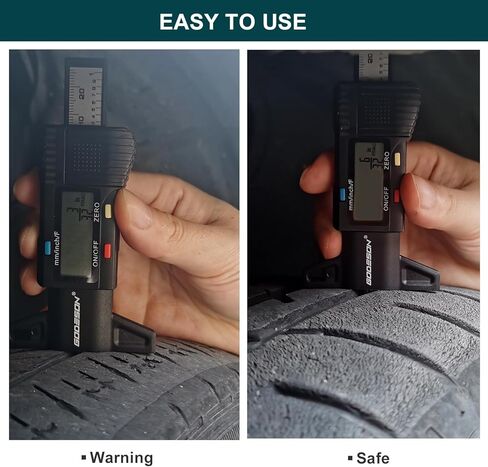 مقياس عمق مداس الإطارات الرقمي من جوديسون، مقياس عمق مداس الإطارات مع 3 أوضاع-بوصة كسرية، بوصة عشرية ومليمتر، مقياس مداس دقيق للإطارات، مقياس عمق الإطارات للدراجات النارية والسيارات والشاحنات والشاحنات وسيارات الدفع الرباعي in Kuwait