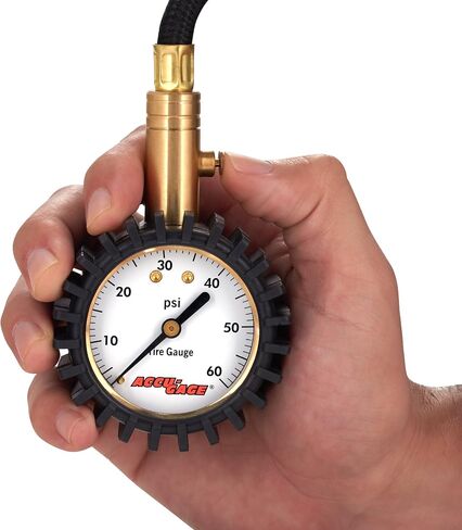 مقياس ضغط الإطارات الاحترافي Accu-Gage RH60X مع واقي مطاطي واقي (60 رطل لكل بوصة مربعة)، ظرف مستقيم in Saudi Arabia