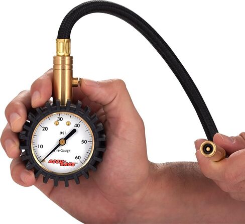 مقياس ضغط الإطارات الاحترافي Accu-Gage RH60X مع واقي مطاطي واقي (60 رطل لكل بوصة مربعة)، ظرف مستقيم in Saudi Arabia