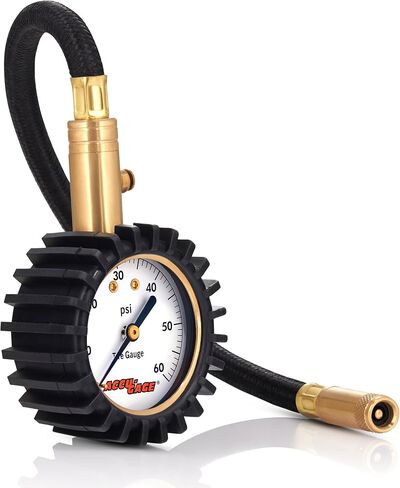 مقياس ضغط الإطارات الاحترافي Accu-Gage RH60X مع واقي مطاطي واقي (60 رطل لكل بوصة مربعة)، ظرف مستقيم in Saudi Arabia