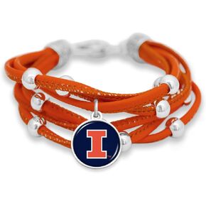 Leather Strand Bracelet with Logo and Lobster Clasp (kentucky)